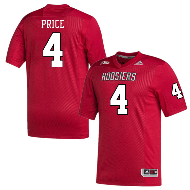 Men #4 Myles Price Indiana Hoosiers College Football Jerseys Stitched-Crimson